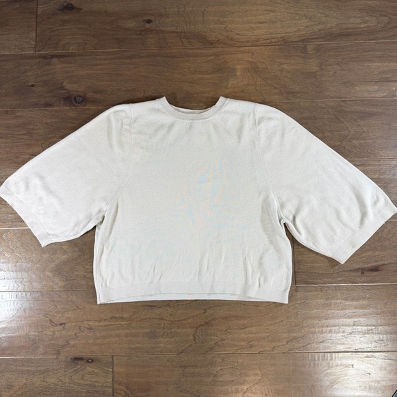 Banana Republic Organic Cotton Knit Sweater Top Gray Size M 3/4 Sleeve - Picture 2 of 6